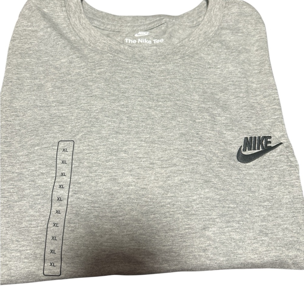 Nike The Nike Tee Mens XL Gray Cotton TShirt Classic Logo Casual Athletic